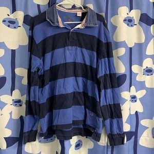 BLUE AND BLACK STRIPED LONG SLEEVE